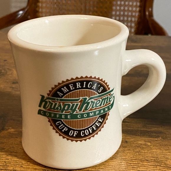 Pair Of Vintage Krispy Kreme Thick Heavy Ceramic Coffee Mug - Picture 5 of 9